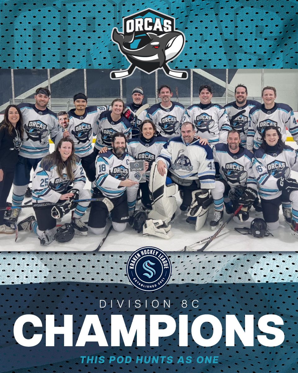 Orcas Division 8C Champions team photo graphic
